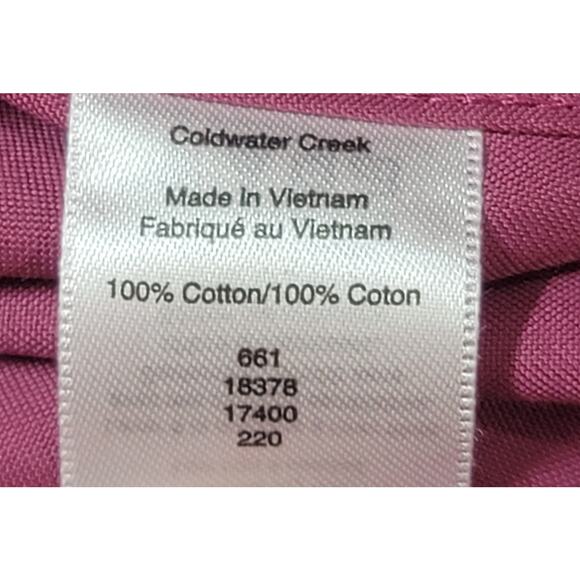 Coldwater Creek Deep Zinnia Purple Pink Button Up 16 Short Sleeves New With Tags - Picture 7 of 8
